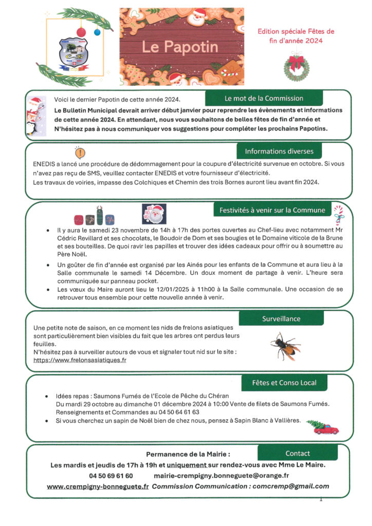 le papotin de fin  d’année